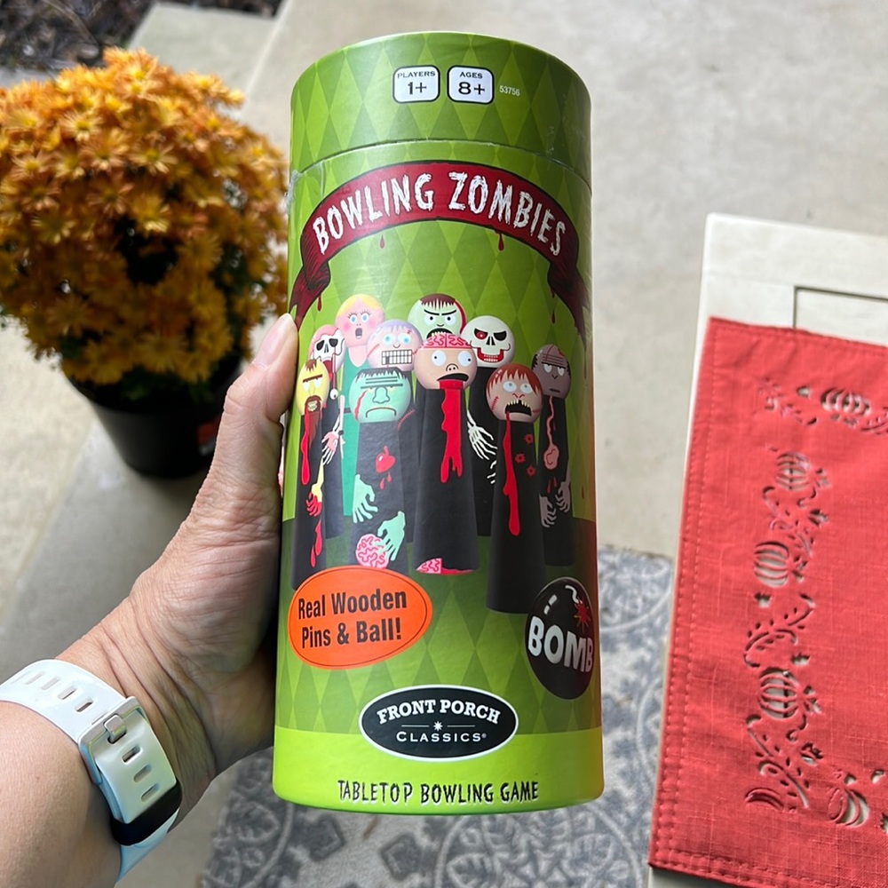 Bowling Zombies Tabletop Game - Zombie Pins & Bowling Ball BOMB! Travel Game